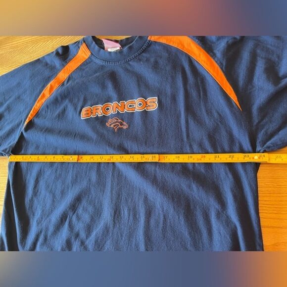 Vintage Y2K Denver Broncos NFL T-Shirt XL Blue Orange VF Imagewear 90s 2000s - Picture 3 of 8